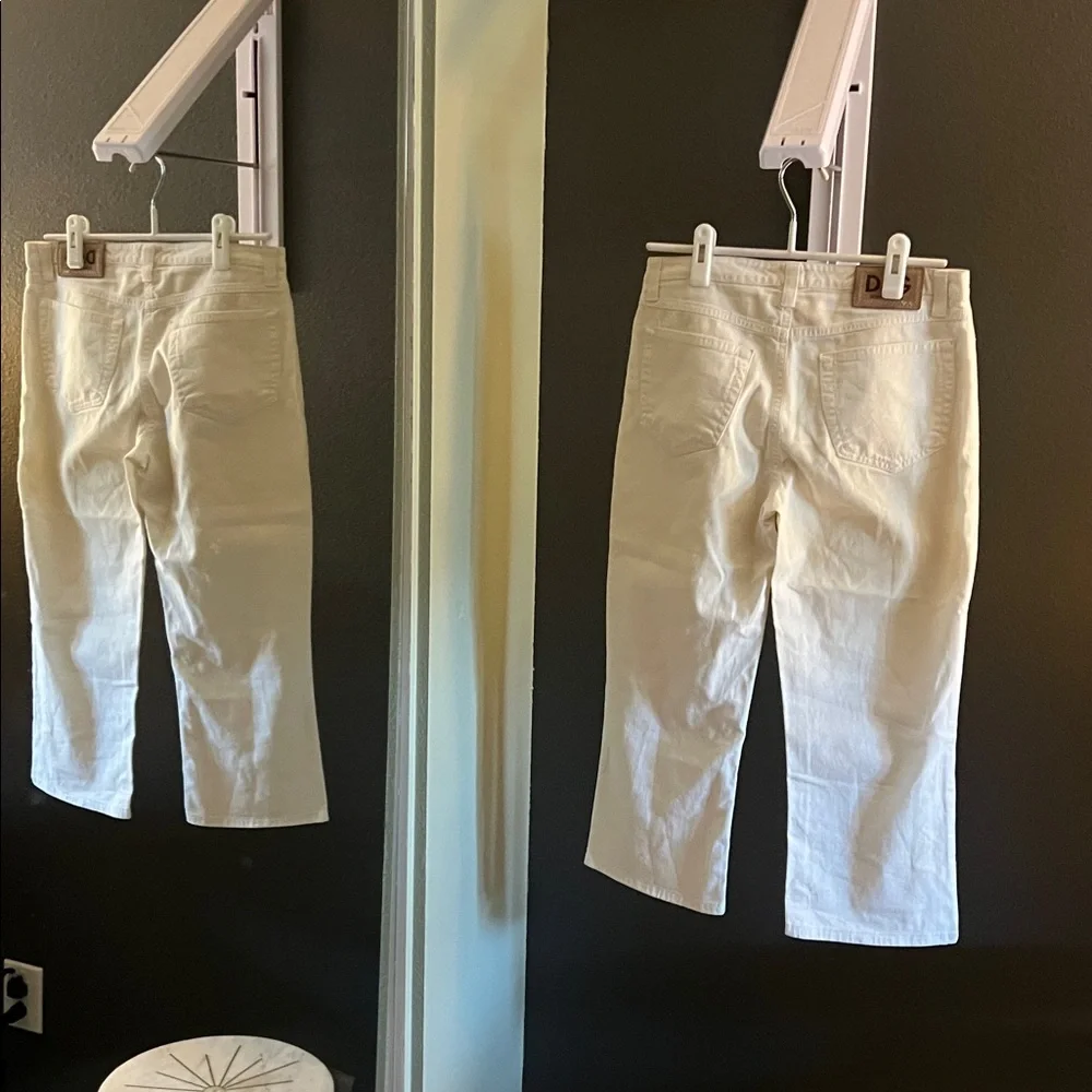🛑 1 hour sale. Dolce & Gabbana, size 31 EU (US 10/12), White Crop Jeans - Picture 2 of 10
